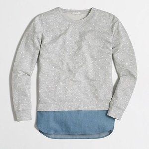 J. Crew Dotted Chambray Gray Sweatshirt
